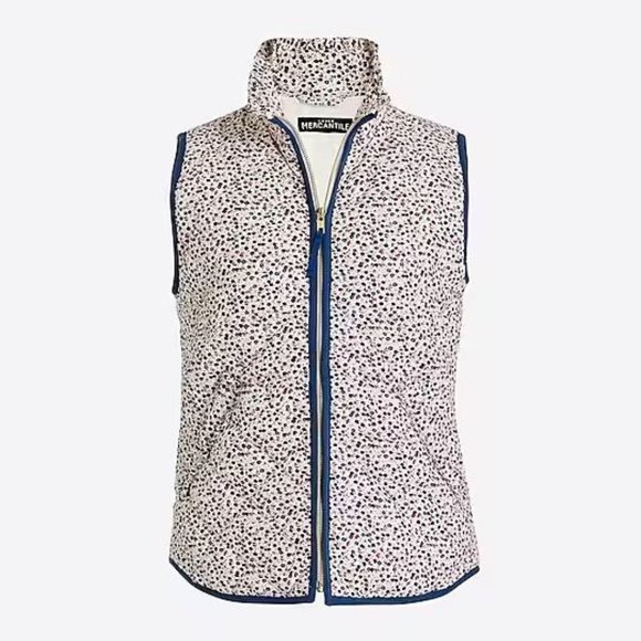 J.CREW MERCANTILE Women's Printed Ruffle Puffer Vest SIZE SMALL Floral - Picture 1 of 7
